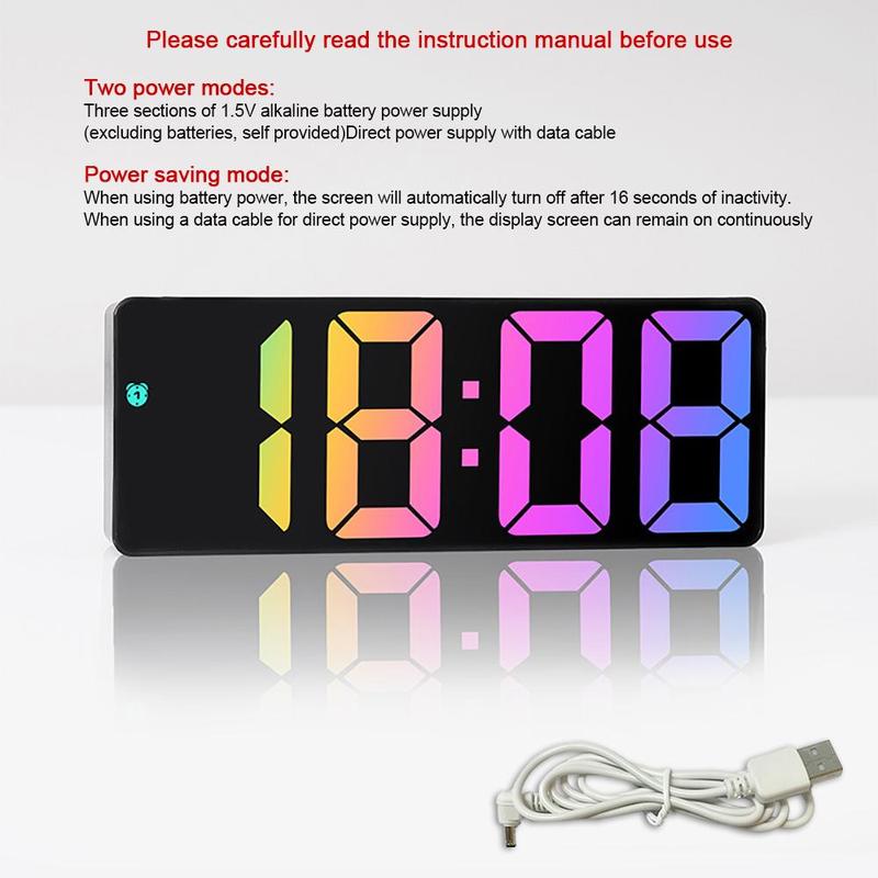 LED Multifunctional Electronic Alarm Clock, Battery/USB Required Creative Simple Digital Clock, Bedside Clock for Home Bedroom Dormitory