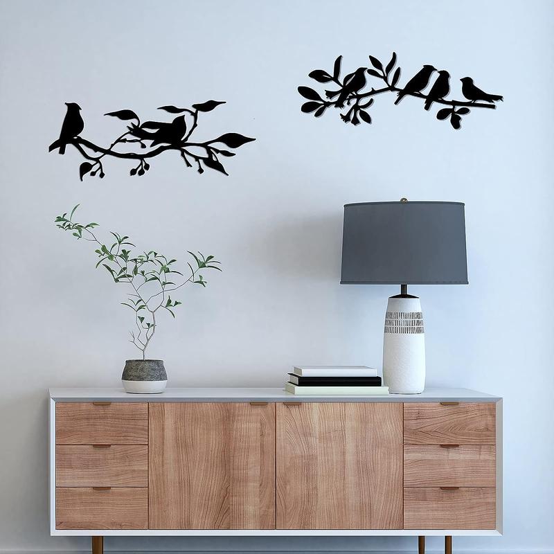 1 Piece/2pcs Mental Bird & Branch Wall Decoration, Modern Metal Wall Art for Home Office Bedroom Decoration