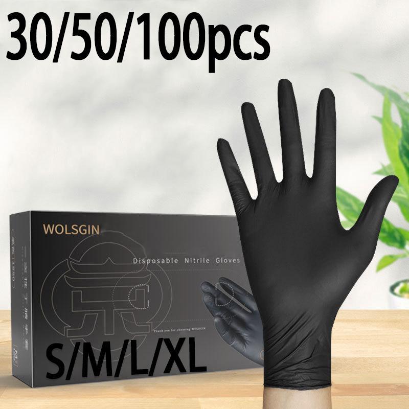 Rubber Cleaning Gloves, 30/50/100pcs Disposable Cleaning Gloves, Durable Household Cleaning Gloves, Suitable for Kitchen, Tattoo Cleaning, Hair Dyeing, Cleaning Supplies