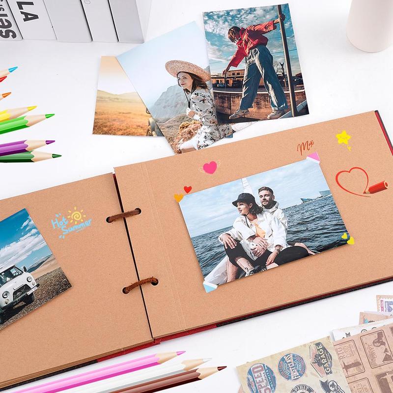 Retro Adventure Photo Album, 1 Set Sticky Creative Handmade Souvenir Album With Accessories & Packaging Box, DIY Creative Photo Album For Home Use, for 3D Baby Photo, Summer Gift