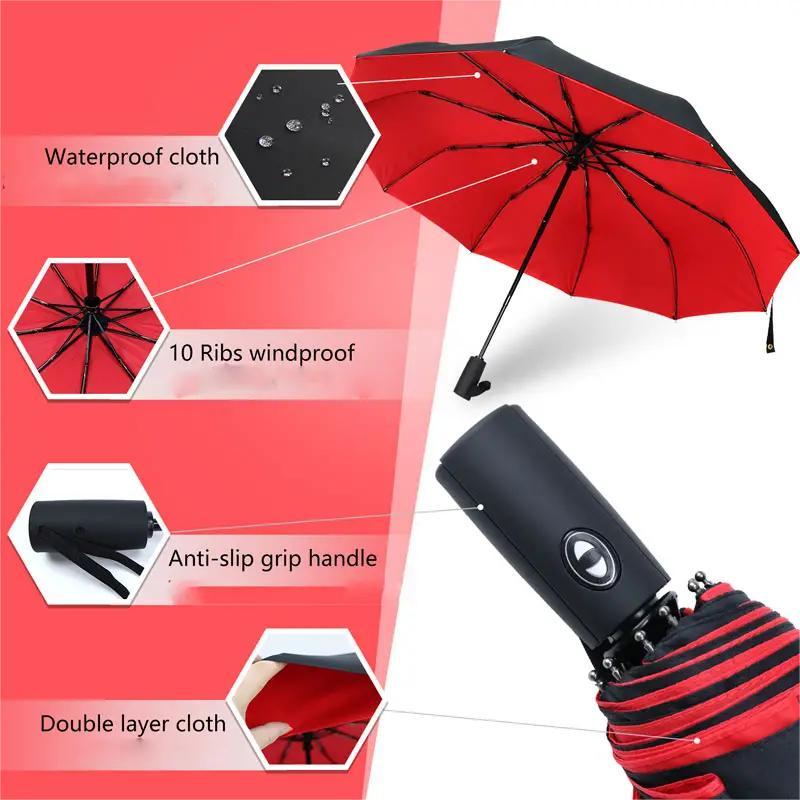 Automatic Double Layer Umbrella, Foldable Umbrella, Rain Umbrella, Sun Umbrella, Umbrella for Outdoor, Home Supplies, Camping Accessories, Gift Ideas