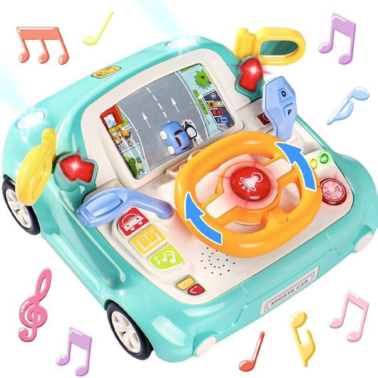 Car Steering Wheel Toy, Simulation Driving Light Music Multifunctional Toy, Best Gift Toy