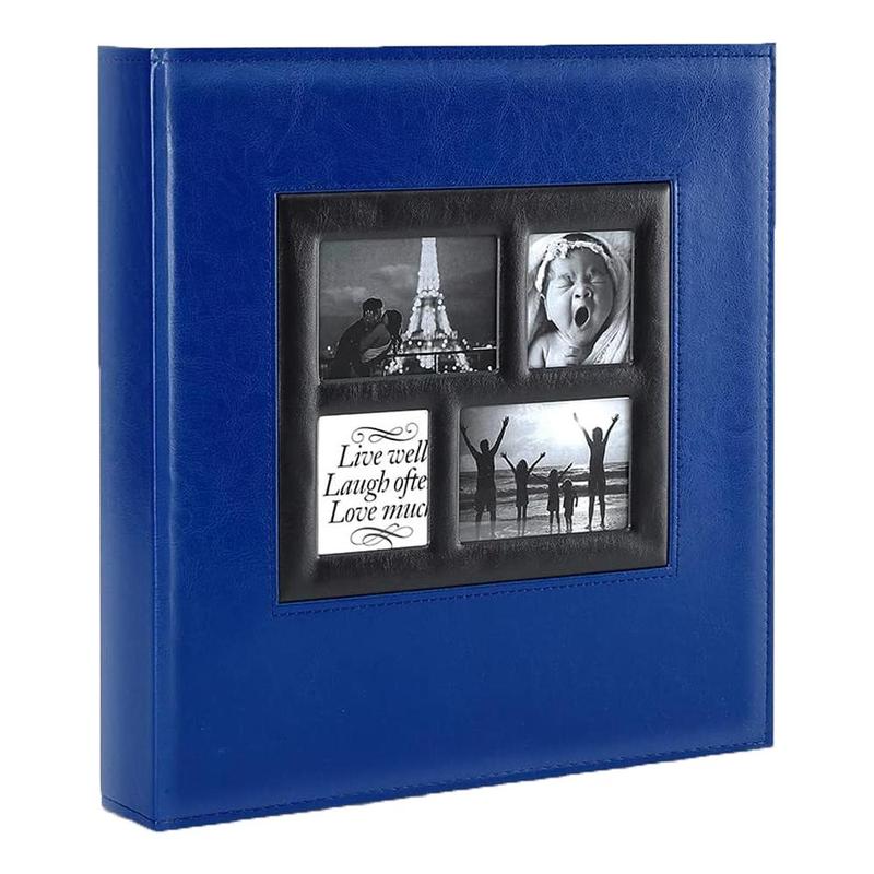 Large Capacity Photo Album, Leather Cover Wedding Family Photo Album, Holds 500 Horizontal and Vertical Photos