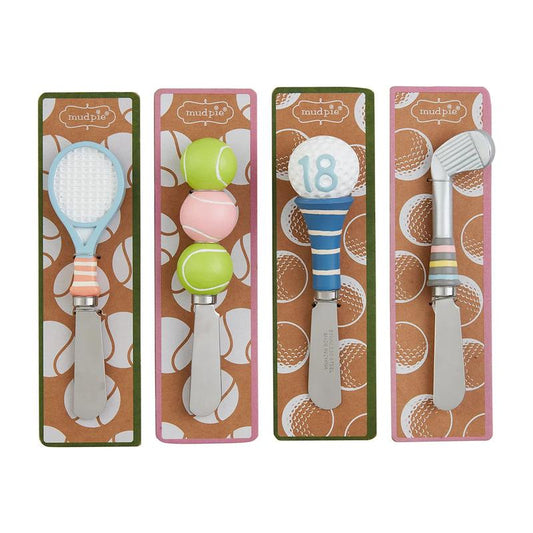 Tennis and Golf Inspired Kitchen Utensils: Mudpie Spreaders for Entertaining