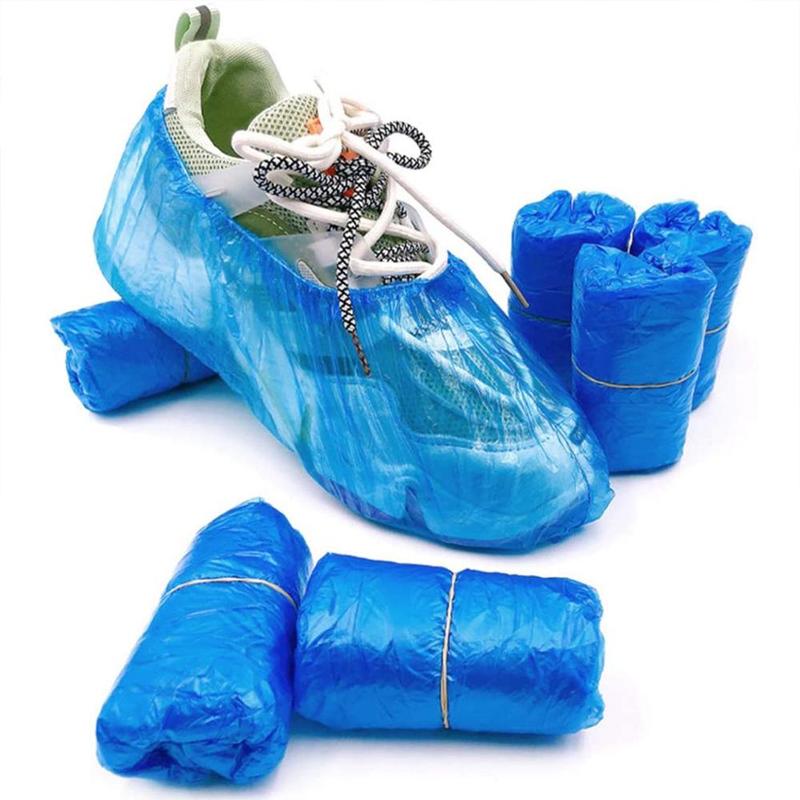 50pcs Plastic Disposable Shoe Cover, Slip Resistant Durable Shoe Cover, Waterproof Boot Cover, Home Care Supplies