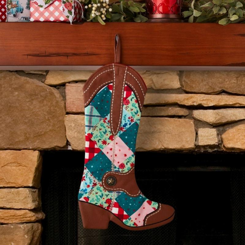 Cowgirl Boot Christmas Stocking #1