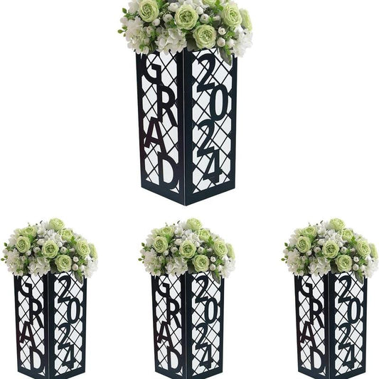 Graduation Table Centerpiece, 4pcs Lantern Design Boxes without Flower & Decorations, Paper Boxes Graduation Party