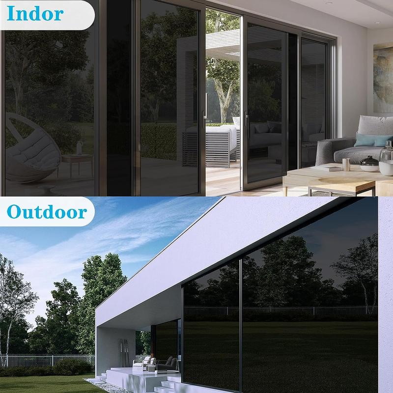 1 Piece Window Privacy Film, One Way Mirror Reflective Film, Heat Blocking Room Darkening Film For Home Office