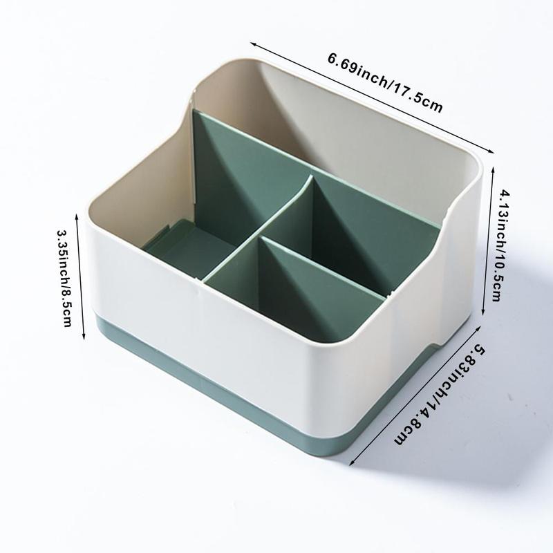 Desktop Storage Box,1 Piece 4-grid Storage Box with Compartments, Home Organizer for Living Room Bedroom Kitchen