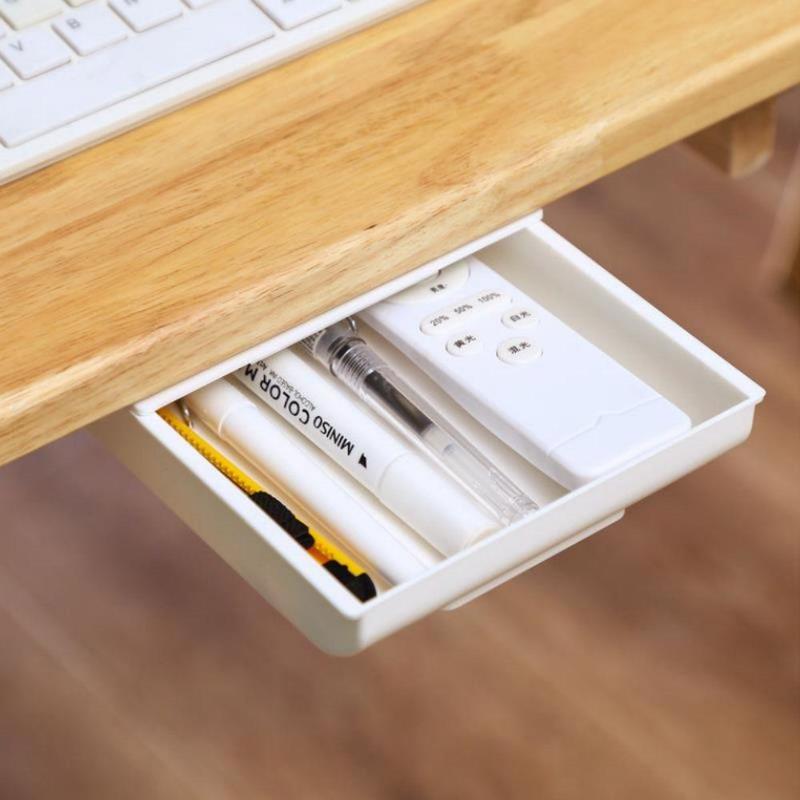 Under Desk Sticky Storage Drawer (1 Piece), Hidden Drawer Organizer, Self Adhesive Drawer Storage Box, Multifunctional Storage Box For Home Office