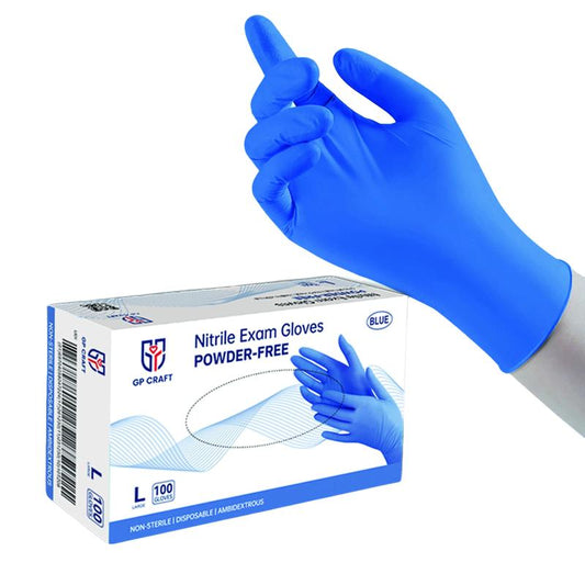 GP Craft Disposable Blue Nitrile Gloves 3.5 Mil Cleaning Household Rubber