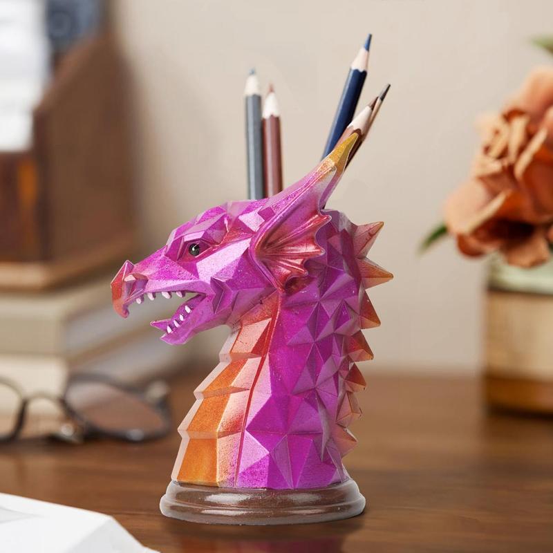 Dragon Design Vase, 1 Piece Creative Resin Pen Holder, Multifunctional Makeup Organizer, Desktop Ornament for Home Office