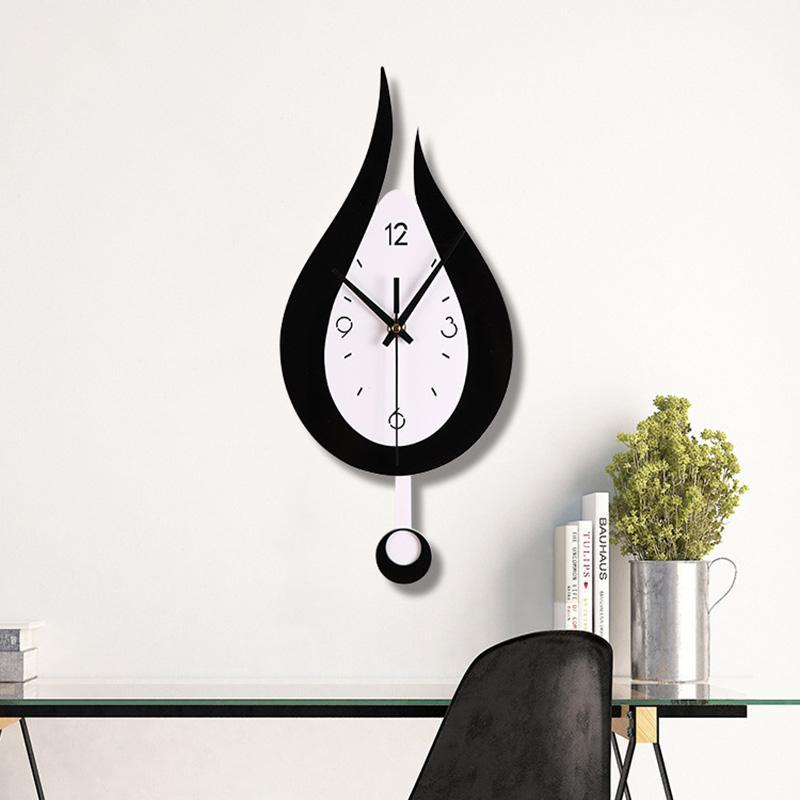 Creative Water Drop Shaped Swinging Wall Clock, 1 Count Modern Irregular Design Acryl Wall Clock For Home Decor