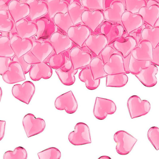 210 Pcs Acrylic Hearts Pink Acrylic Hearts Ornaments for Table Decoration/Vase Fillers/Home Decoration in Valentine's Day or Wedding Day Crystals