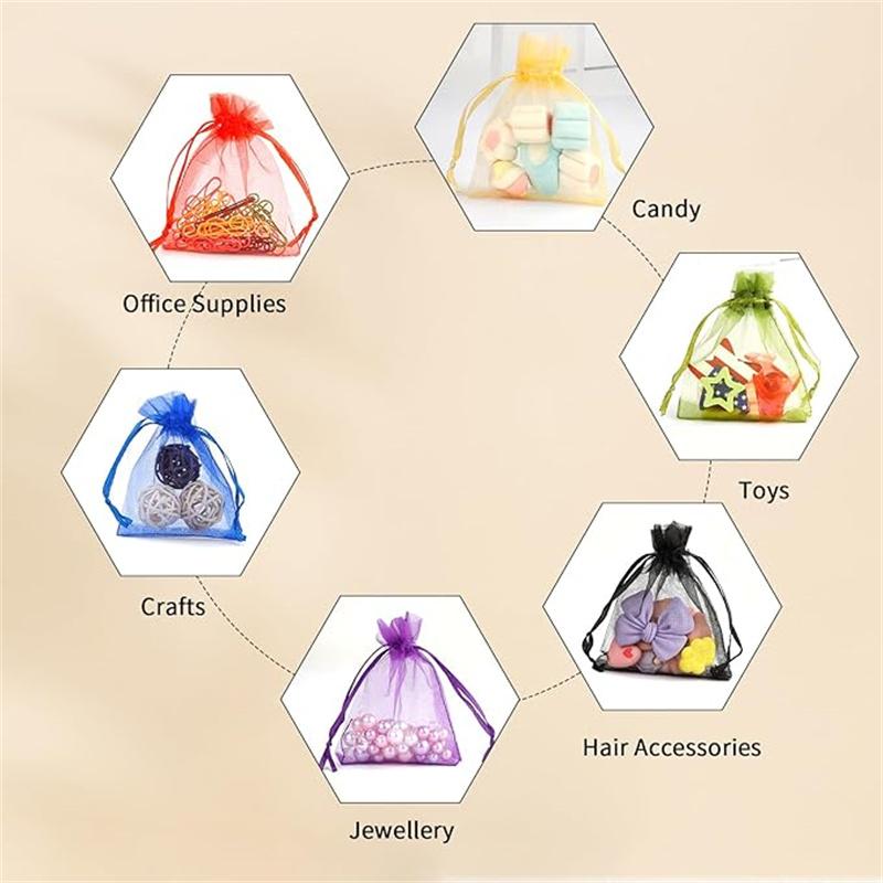 50Pcs Organza Bags Gift Bags,4 x 6 Inch Drawstring Gift Bags, for Festival, Party, Bathroom Soaps,Gardening Supplies,Indoor Plant Tools,Gardening Gifts for Women