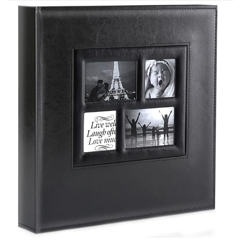 Large Capacity Photo Album, Leather Cover Wedding Family Photo Album, Holds 500 Horizontal and Vertical Photos