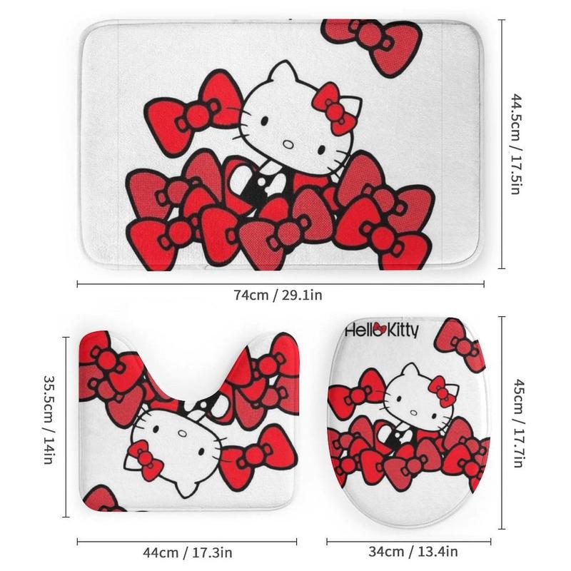 HelloKitty Shower Curtain Sets Lovely Bathroom Sets with Shower Curtain And Rugs