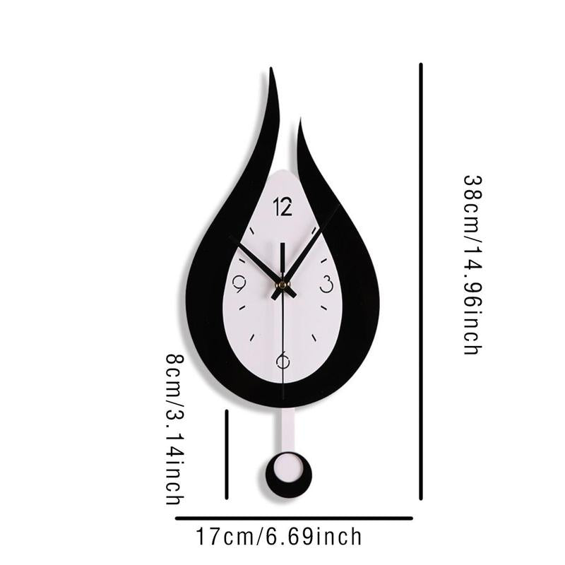 Creative Water Drop Shaped Swinging Wall Clock, 1 Count Modern Irregular Design Acryl Wall Clock For Home Decor