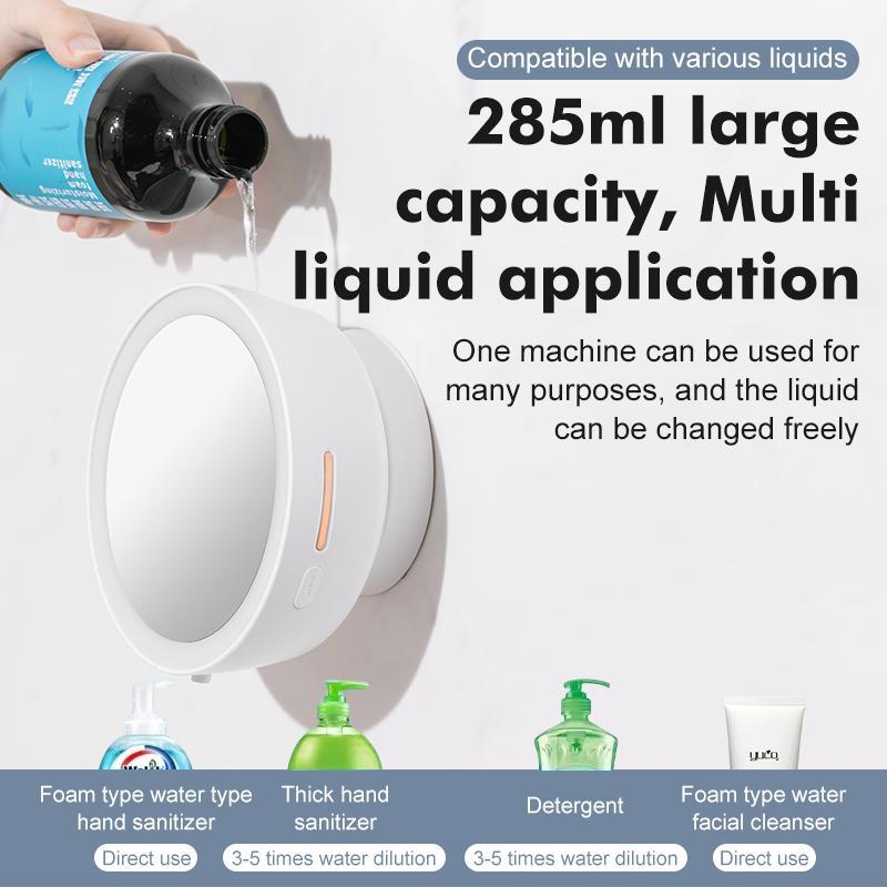 Automatic Soap Dispenser, 1 Count Rechargeable Soap Dispenser with Temperature Display, Mini Hand Sanitizer Machine for Bathroom