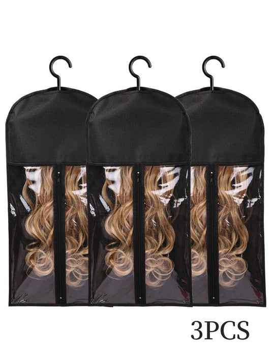 Hair Extension Storage Bag, Dust-proof Wig Storage Bag with Hanger, Hair Salon Tools & Accessories for Women & Girls