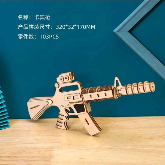 Special Gift puzzle 3D Carbine Rifle toys kits game for decor home holiday DIY 3D special home decor Wooden Puzzle diy gifts decor Carbine Rifle toys kits games Educational Gift Set Boys Girls Game