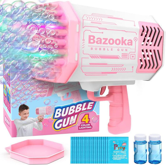 Bubble maker  Bubble Machine Gun 69 Hole Bubble Blaster Blower with Colored Lights Gifts for Kids Adults Outdoor Best Tk Toys for Wedding Birthday Party Blue