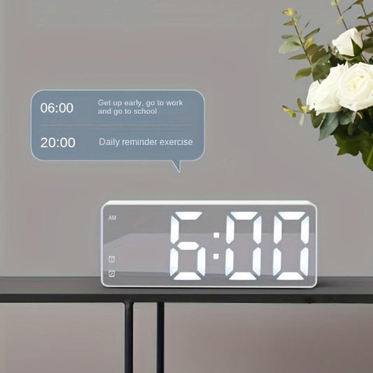 6.7"Digital Alarm Clock,LED Travel Alarm Clocks with Snooze Button Brightness Adjustable Personalized Gifts