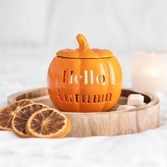 Hello Autumn Pumpkin Tealight Wax Warmer