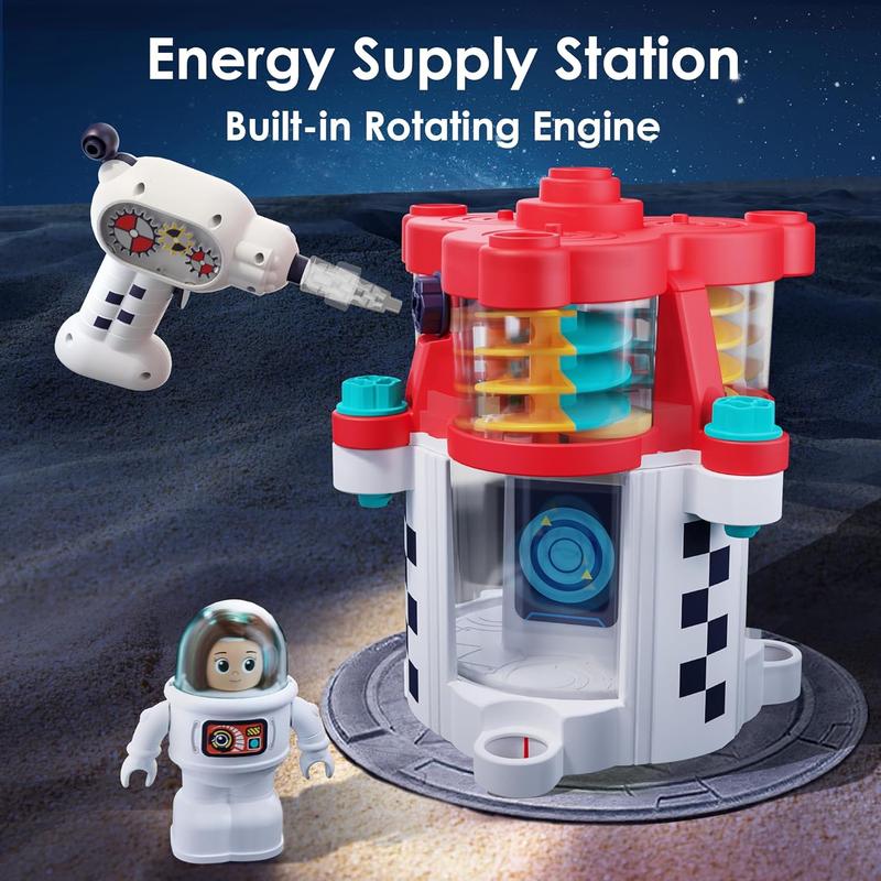 iPlay, iLearn Rocket Space Toys, Kids Spaceship Playset W/ Space Shuttle, 2 Astronauts, Educational STEM Take Apart Outer Space Adventure W/ Electric Drill, Gift for 3 4 5 6 7 8 Year Old Boy Girl