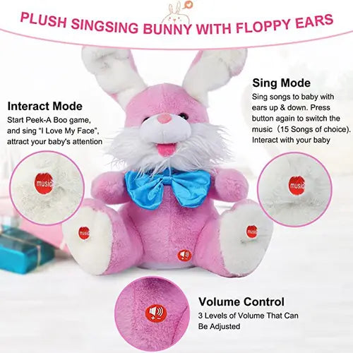 Gift forDogsand  Decompression toys, singing toys, nicesongs and lullabies Stuffed rabbitRabbit repeat what you say,rabbit toytalk sing with soft ear A1