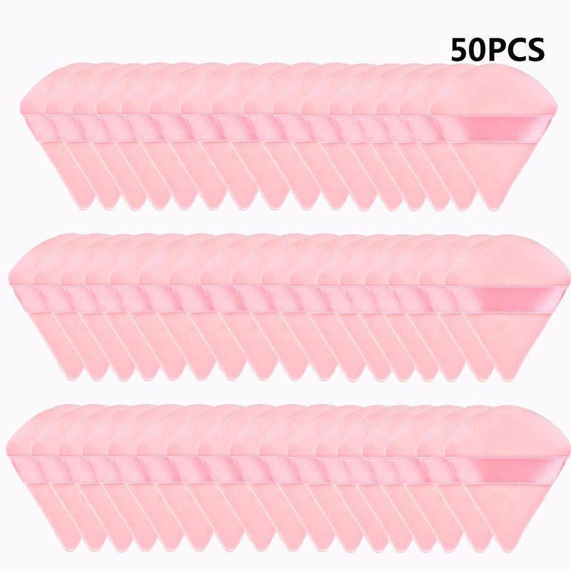 Face Soft Triangle Powder Puffs, 10/20/50pcs Soft Triangle Powder Puff  for Loose Powder, Dry & Wet Use Makeup Tool for Blending & Facial Detailing