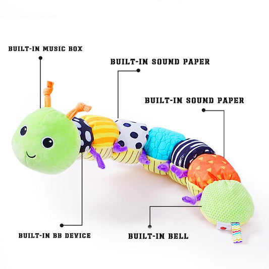 Kids toys musical plush animals soft sensory toys with crinkles and rattles tummy time toys gifts for boys and girls