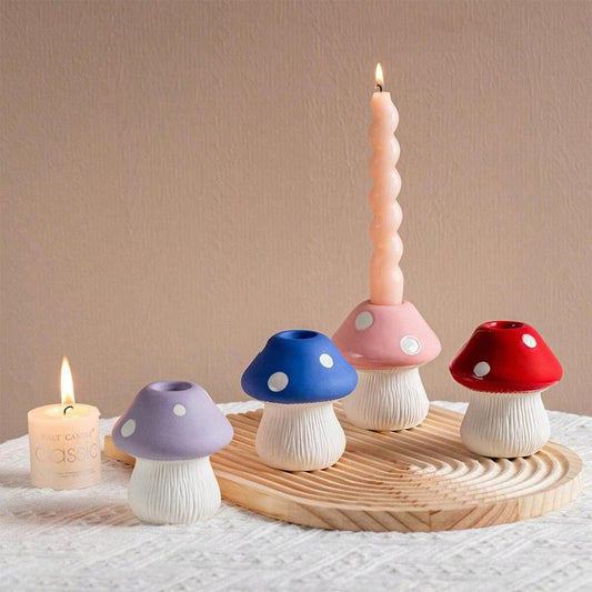 Mushroom Shaped Candle Holder Without Candle, 1 Piece Creative Cute Simple Style Candle Holder, Desktop Decoration for Home Party