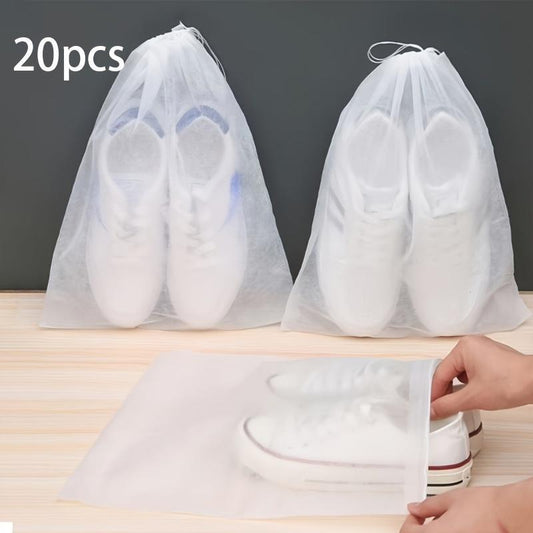 20pcs/set Portable Shoe Storage Bag, Dustproof Drawstring Design Shoe Cover, Shoe Storage Organizer for Home Use