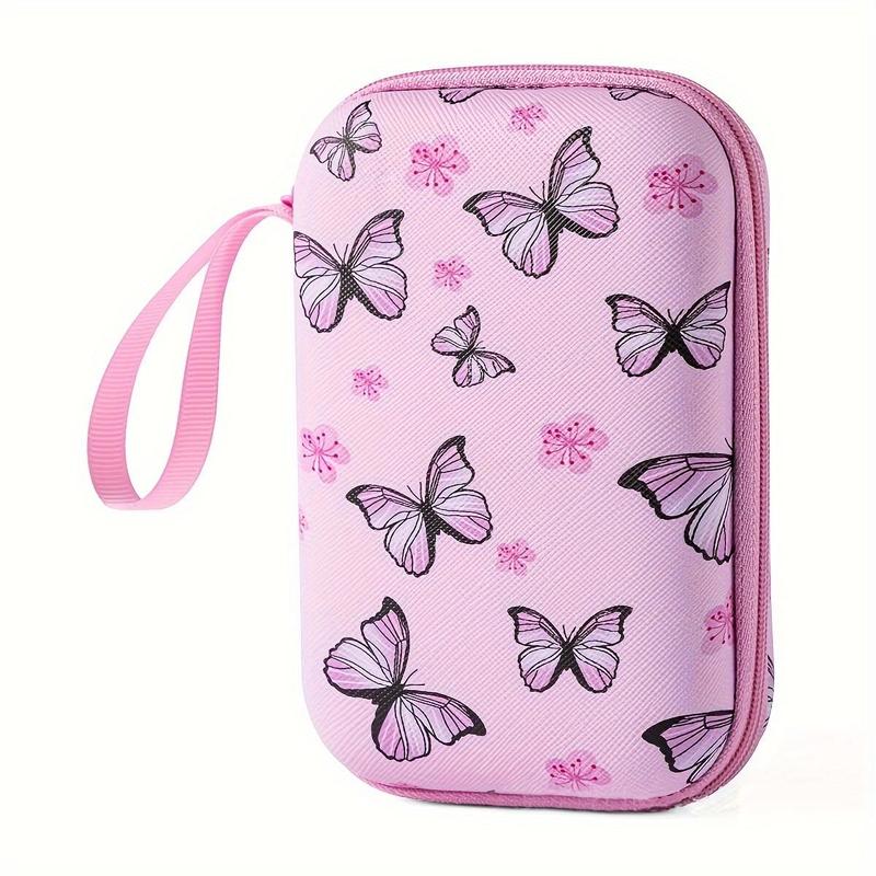 Butterfly Pattern Portable Storage Bag, Multi-purpose Zipper Storage Bag, Ideal for Organizing Earphones, Data Cables & Chargers, Perfect for Travel & Daily Storage Needs