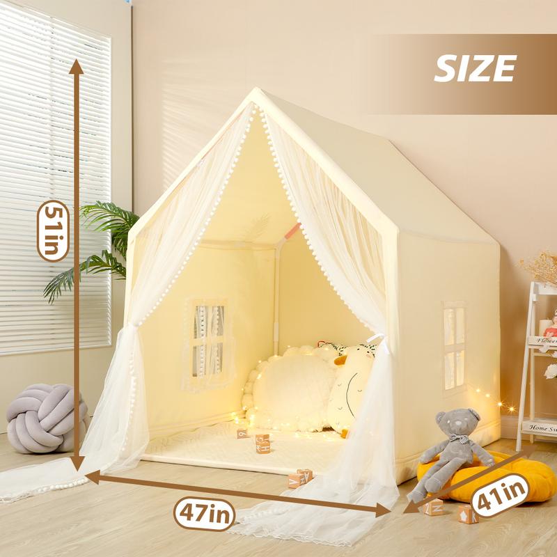 Girls' Fairy Playhouse: Large Princess Castle Tent for Kids - Play House with Long Curtain, Perfect Gift Toy for Toddler Children