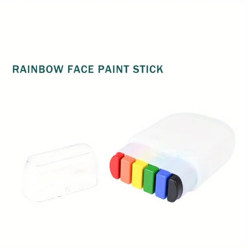 Rainbow Face & Hand Wax Pen (3 Counts), 6 Color Body Painting Pen, Party Holiday Decoration Supplies