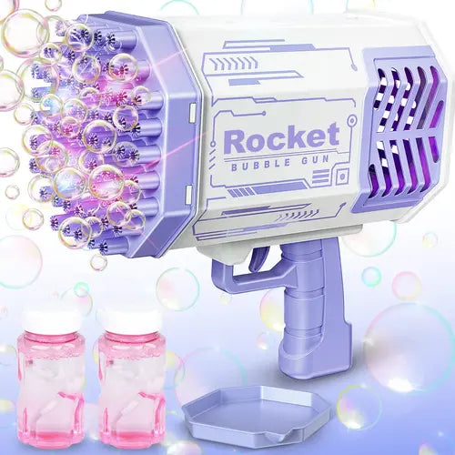 Bubble Machine Bubble Blaster Toys for Kids Bubble Maker with 69 Holes and Colorful Lights