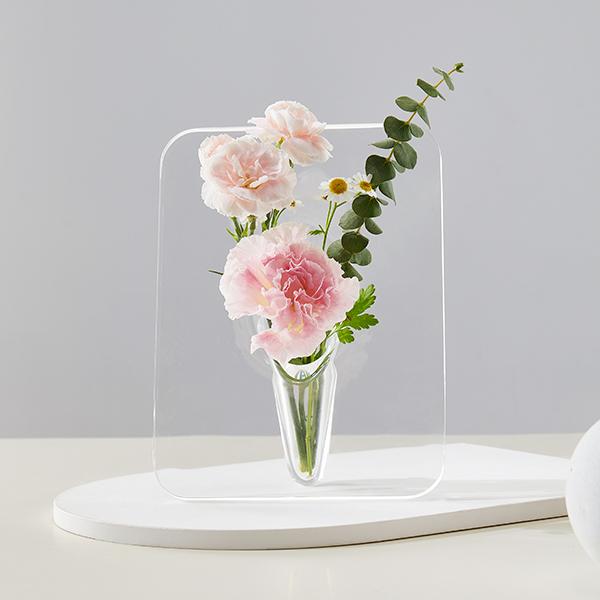 Frame Flower Vase - Clear Acrylic Vases for Flowers, Modern Art Vases for Home Decor, Unique Decorative Vases for Desktops Bookshelf Bedroom Living Room Wedding House Warming Gifts Ornaments