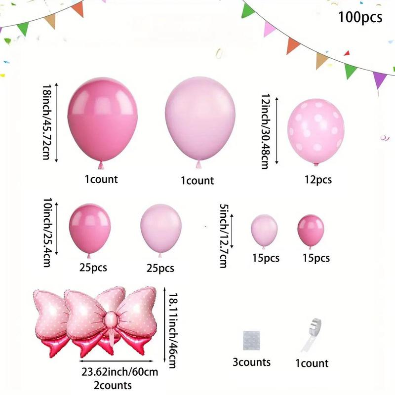 Romantic Valentine's Day Ornaments, 100pcs/set Balloon Garland Kit, Latex Decorative Bobo Balloon, Inflatable Bubble Ball for Party Festive Wedding,?Mean Girls Decorations