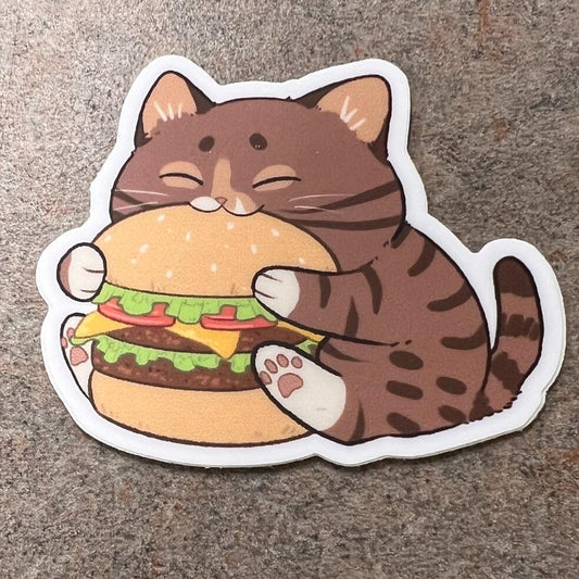 Cheeseburger Cat Sticker