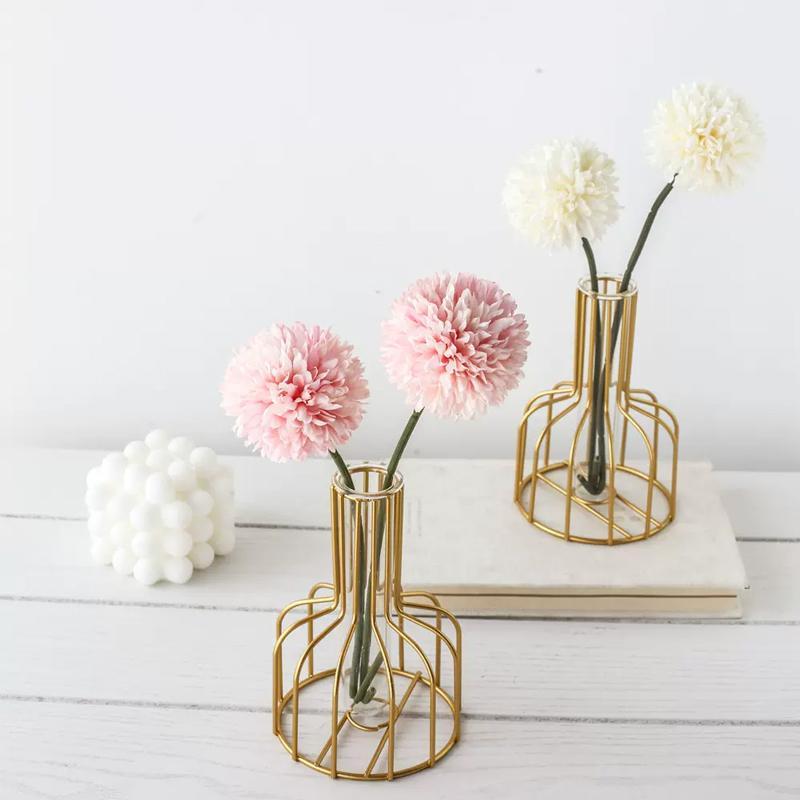 Creative Iron Vase without Flower, 1 Count Hollow out Wire Design Modern Vase, Home Decor Supplies for Living Room Bedroom Dining Room