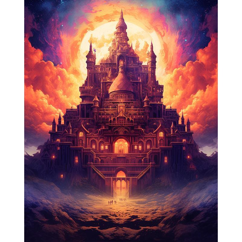 Fantasy Castle Pattern Canvas Wall Decor Picture Without Frame, 1 Count Wall Art Painting For Bedroom Living Room Office