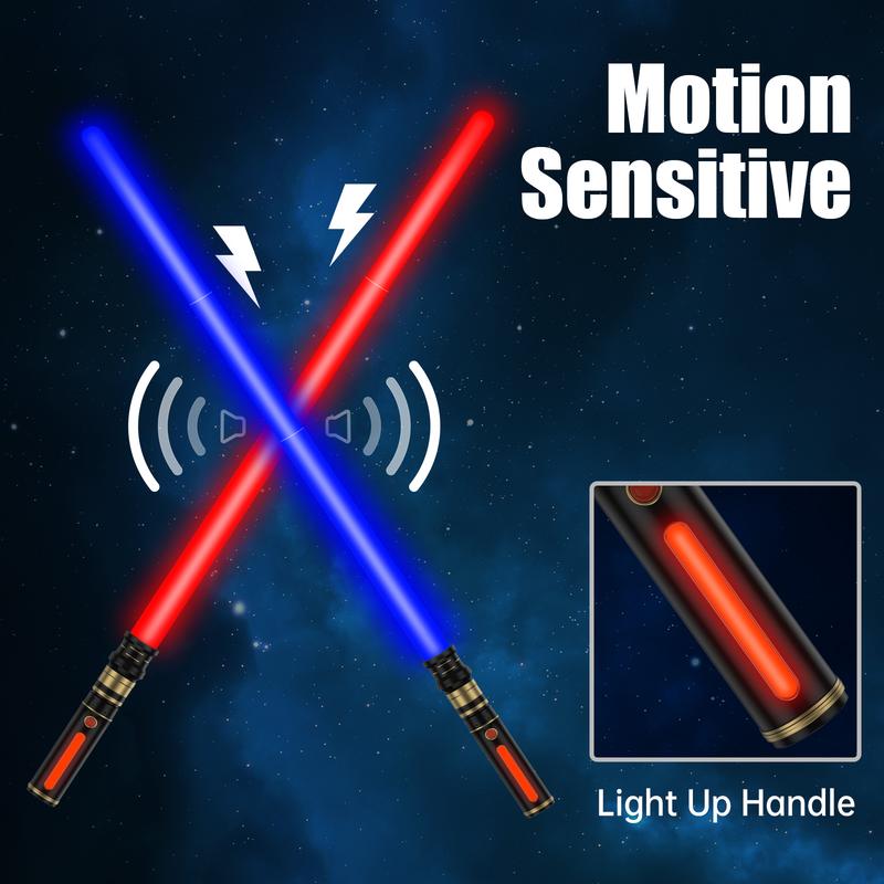 Light up Sabers for Kids, 3 Packs 3 Colors Light Sword with FX Sound (Motion Sensitive) and Glowing Handle, Expandable Light Sabers Set for Halloween Xmas Children's Day Gifts