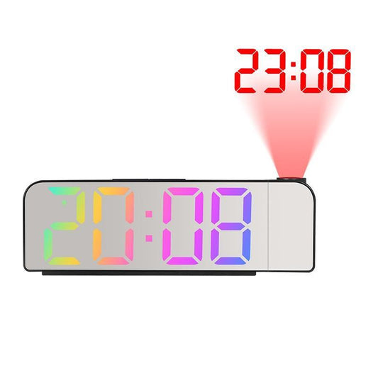 7.9'' LED Alarm Clock with 180¡ã Rotatable Projector, 1 Count Mean Girls Decorations, Digital Projection Alarm Clock, Bedside Table Lamp for Kids Room Bedroom Home Decor