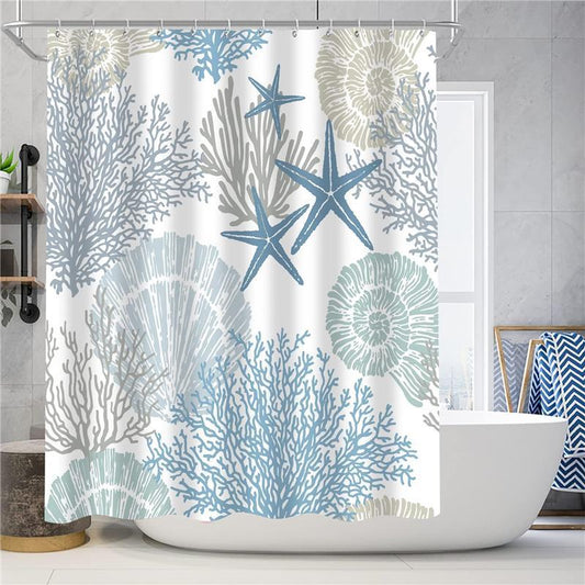 Bathroom Set - 4 Pcs Nautical Theme - Multiple Colors Mat Shower