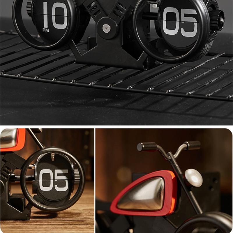 Motorcycle Shaped Flip Clock,?1 Count?Digital Flip Down Clock, Desktop Clock, Mechanical Clock, Home Decor?(Battery Required, Battery Not Included)