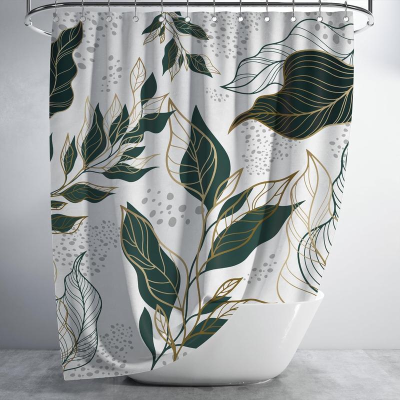 PRIZE ULTRA Sage Green Shower Curtain for Bathroom, Aesthetic Shower Curtain Art, Zen Botanical Shower Curtain Set, Green White Plant Design, 72Lx72W Waterproof Fabric Shower Curtain Liner, 12 Hooks everythingshowersproducts