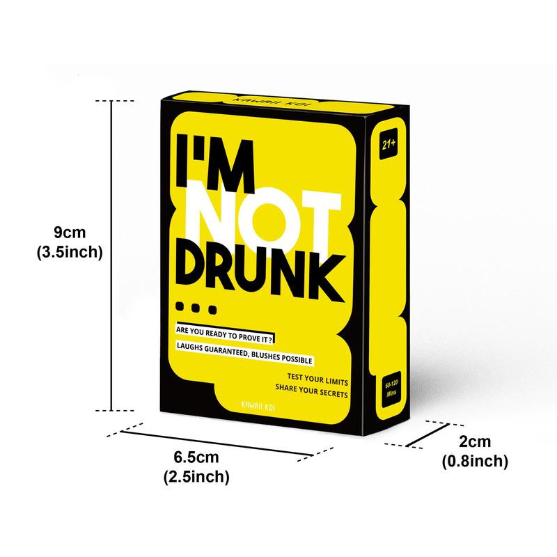 I'm Not Drunk Letter Pattern Party Drinking Card, 55pcs/box Funny Drinking Card Game, Hilarious Unforgettable Drinking Game Card, Party Activities Supplies