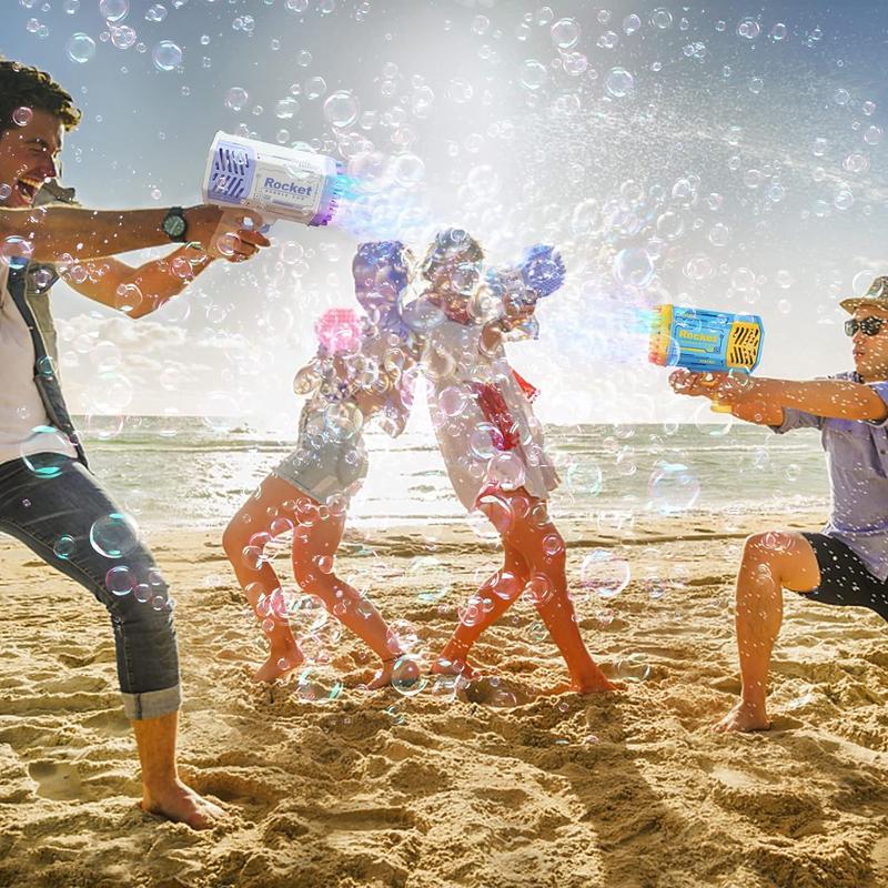 Bubble gun for kids Toddler with bubble liquid, toys for boys and girls 3-8 years old, Toddler outdoor toys for kids ages 4-8, gifts for boys and girls 3 4 5 6 7 8 years old birthday, summer toys rocket bubble